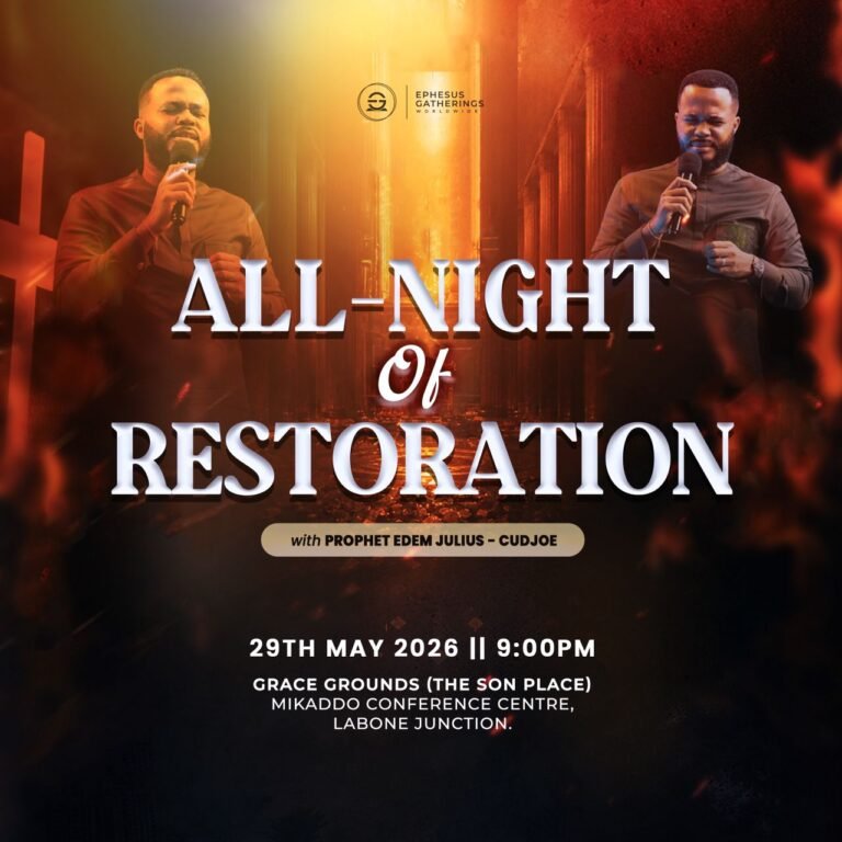 All-Night of Restoration &mdash; May 30, 2026